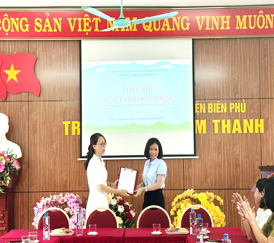 Quyết định bổ nhiệm Phó Hiệu trưởng Trường THCS Nam Thanh.