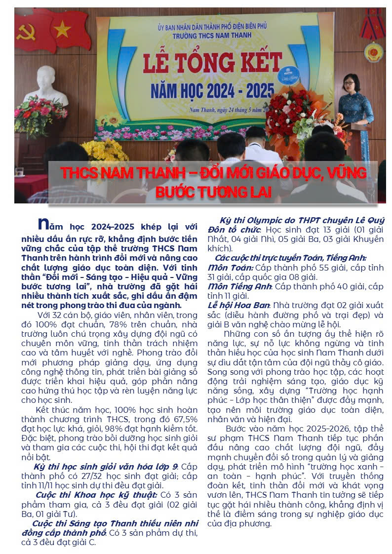 'TỰ TIN TỎA SÁNG' - GIỚI THIỆU SẢN PHẨM BÁO LỚP ĐẦY SÁNG TẠO TỪ THẦY VÀ TRÒ TRƯỜNG THCS NAM THANH
